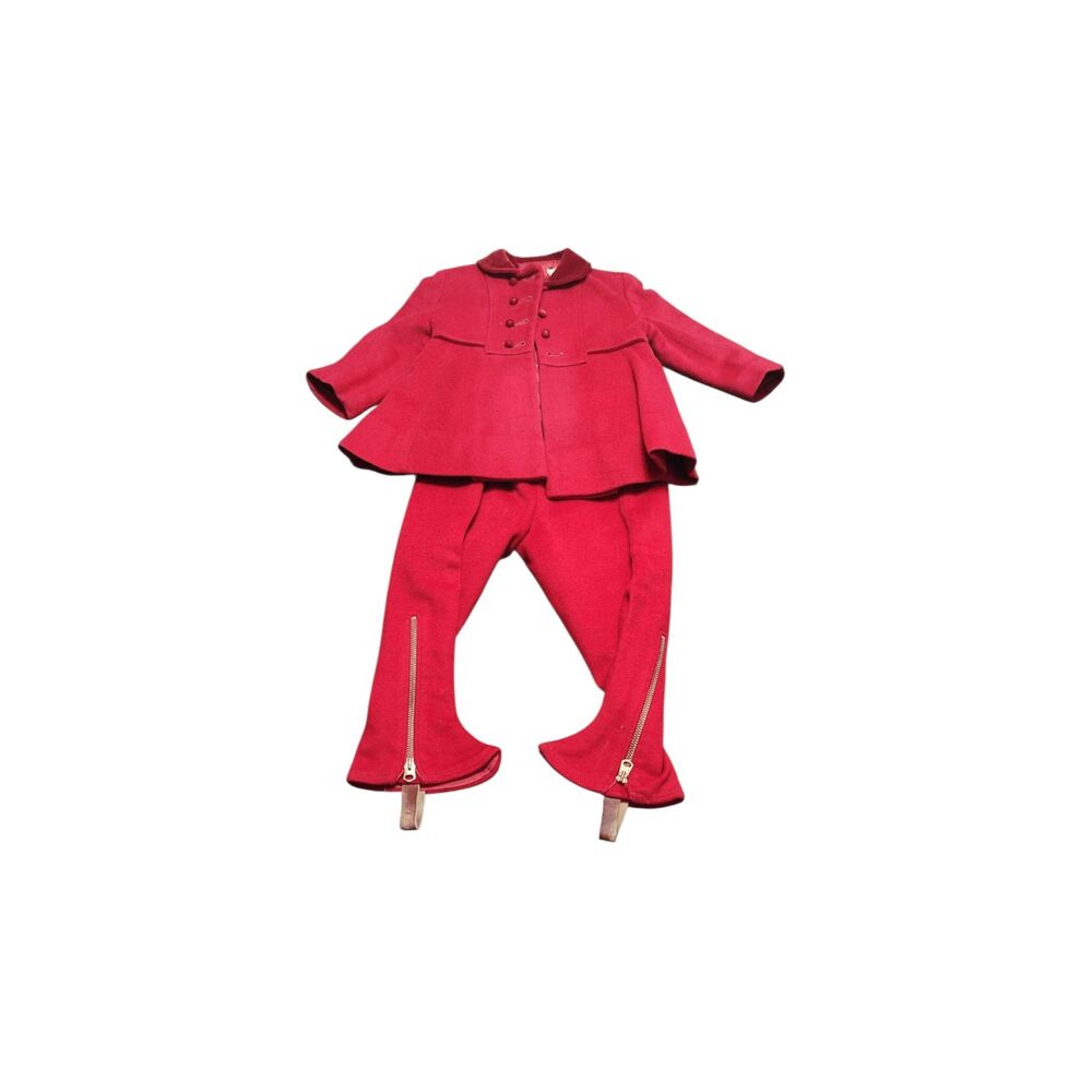 Vintage Children's Riding Ensemble by BAMBURY ORIGINAL Velora Deep Red Costume